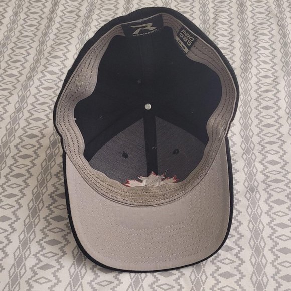 Black ball cap with red Maple Leaf and overlapping white N logo. SM - MD size. - Picture 3 of 5